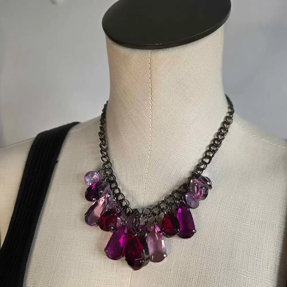 Purple Statement Necklace Whimsigoth Dark Coquette Goth Glam